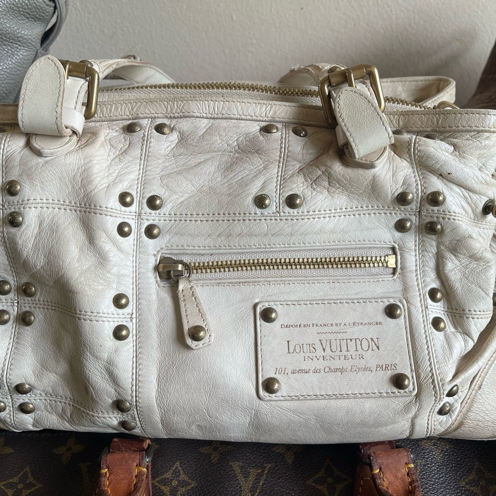 Louis Vuitton White Studded Women's Bag